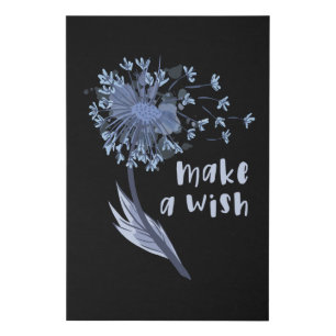 Make a wish Dandelion Flower Faux Canvas Print