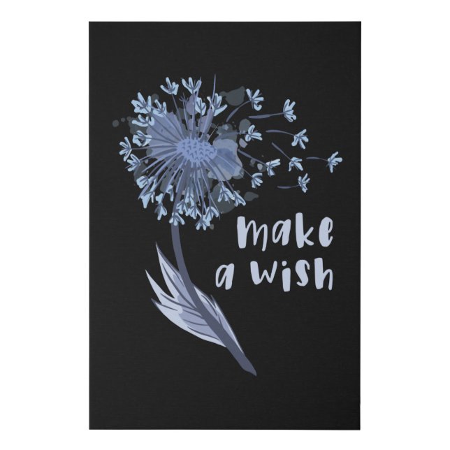 Make a wish Dandelion Flower Faux Canvas Print (Front)