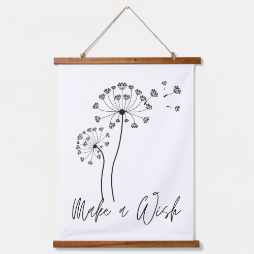 Make a Wish Dandelion Flower Fluff Hanging Tapestry