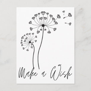 Make a Wish Dandelion Flower Fluff Postcard