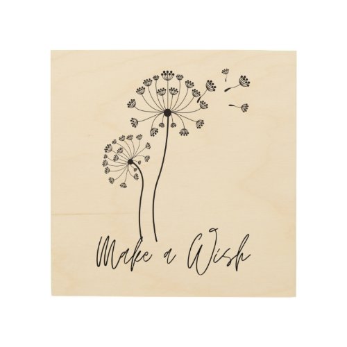 Make a Wish Dandelion Flower Fluff Wood Wall Art