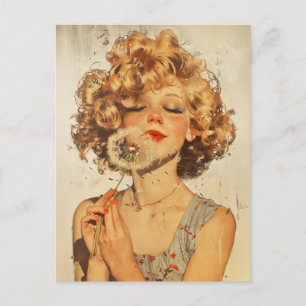 Make a Wish Dandelion Postcard