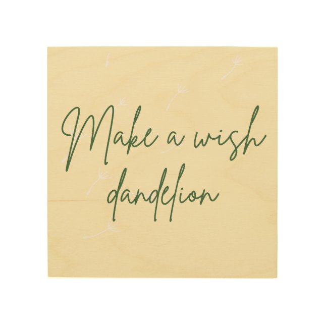 Make a Wish Dandelion Wood Art (Front)
