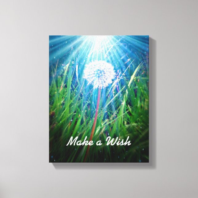 Make a Wish Dandelion Wrapped Canvas Print (Front)