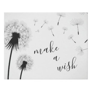 Make a Wish Dandelions Silhouette Faux Canvas Print