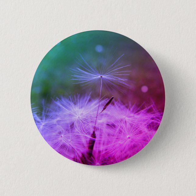 Make a wish dandilion clock badge button (Front)