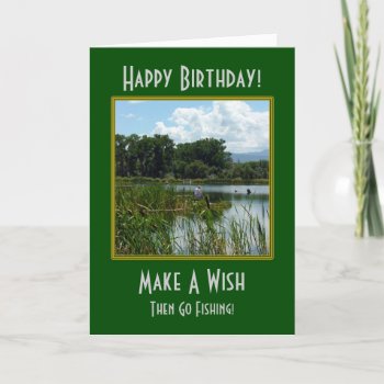 Make A Wish Fishing Birthday Card by SpringArt2012 at Zazzle