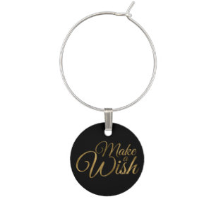Make a Wish Gold Birthday Wine Charm