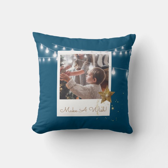 make a wish holiday throw pillow (Front)