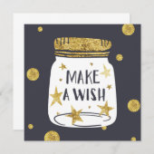 Make a wish jar gold glittery illustration (Front/Back)