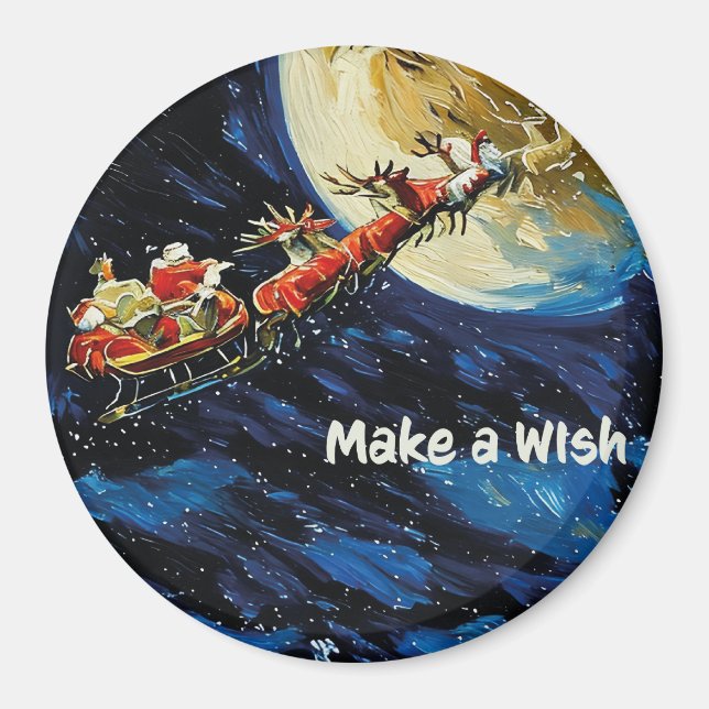 Make a Wish magnet, Christmas small gift Magnet (Front)