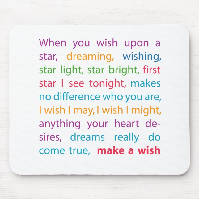 Make a Wish Mouse Pad (Front)