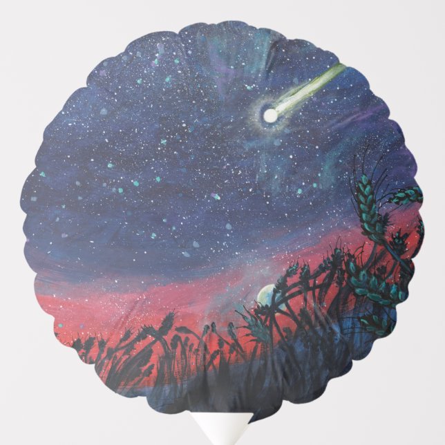 Make a Wish on a Shooting Star Illustration Balloon (Front)