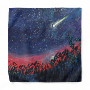 Make a Wish on a Shooting Star Illustration Bandana