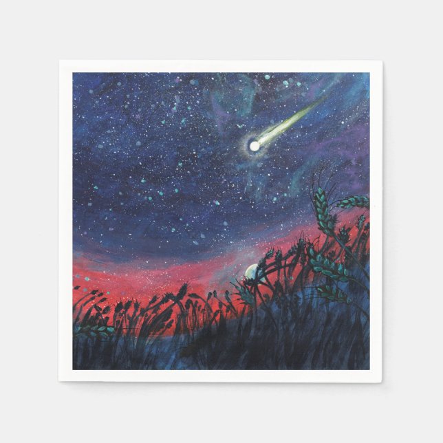 Make a Wish on a Shooting Star Illustration  Napkins (Front)
