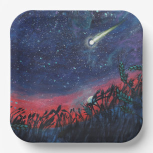 Make a Wish on a Shooting Star Illustration Paper Plates