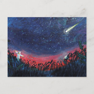 Make a Wish on a Shooting Star Illustration Postcard