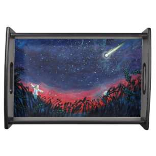 Make a Wish on a Shooting Star Illustration Serving Tray