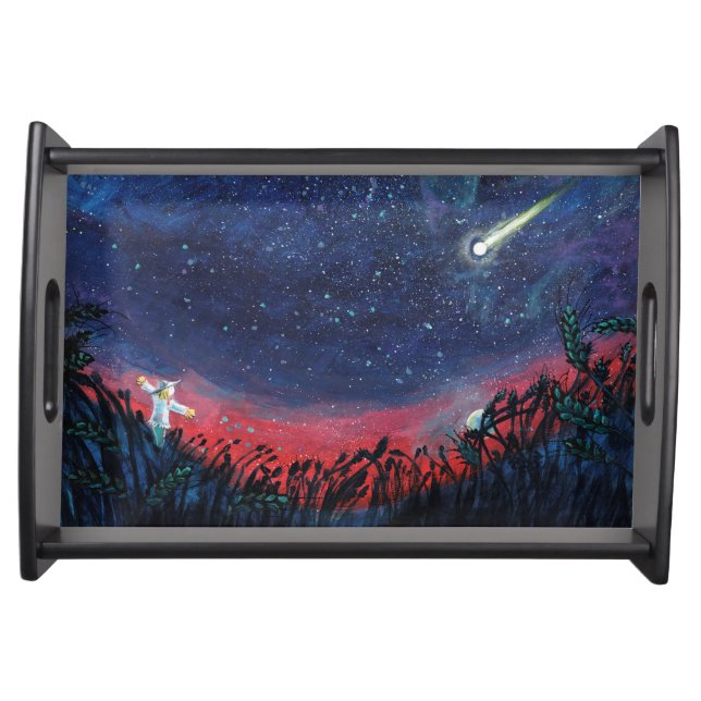 Make a Wish on a Shooting Star Illustration Serving Tray (Front)