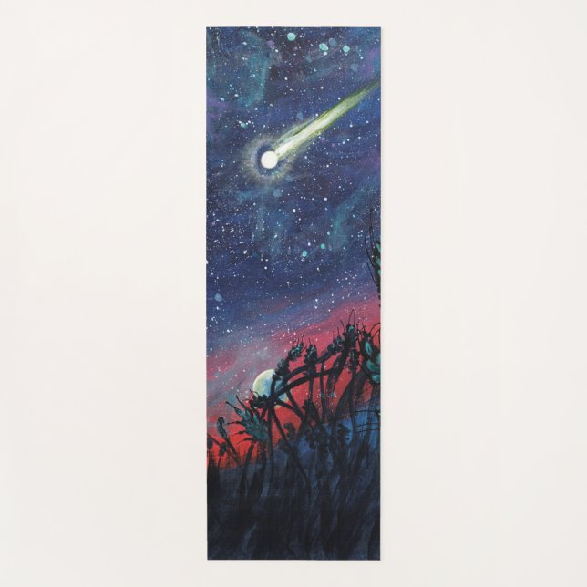 Make a Wish on a Shooting Star Illustration Yoga Mat (Front)