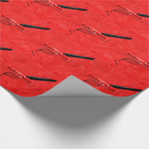 Make a Wish Orange Red Artist's Paintbrush Theme Wrapping Paper