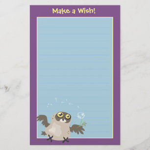 Make a Wish! Owl Stationery