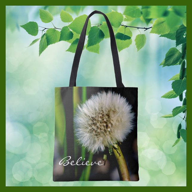Make a Wish Personalized, Believe, Dandelion Tote Bag (Creator Uploaded)