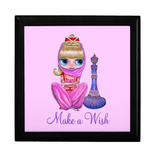 Make a Wish Pink Genie Girl  Purple Magic Bottle Gift Box