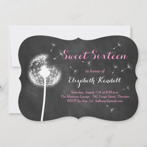 Make a Wish Sweet Sixteen Invitation pink