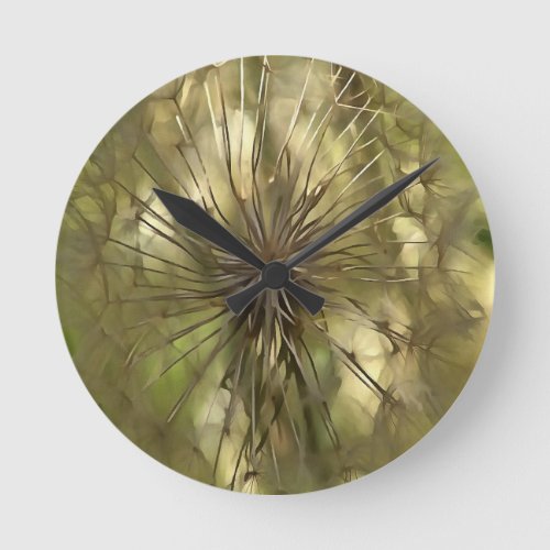 Make A Wish Wildflower Seed Head Art Round Clock
