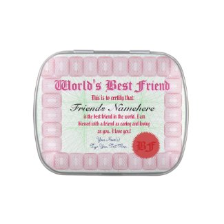 Make a World's Best Friend Certificate Candy Tin