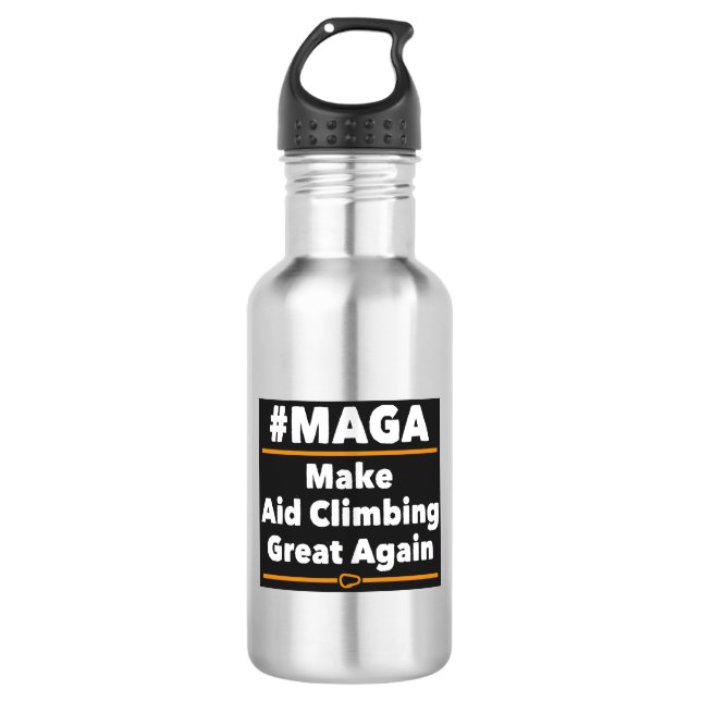 Make Aid Climbing Great Again Stainless Steel Water Bottle (Front)
