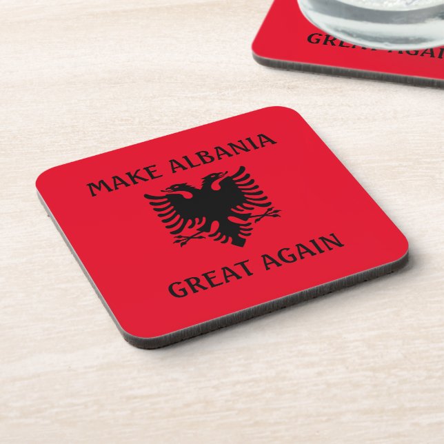 Make Albania Great Again Beverage Coaster (Left Side)