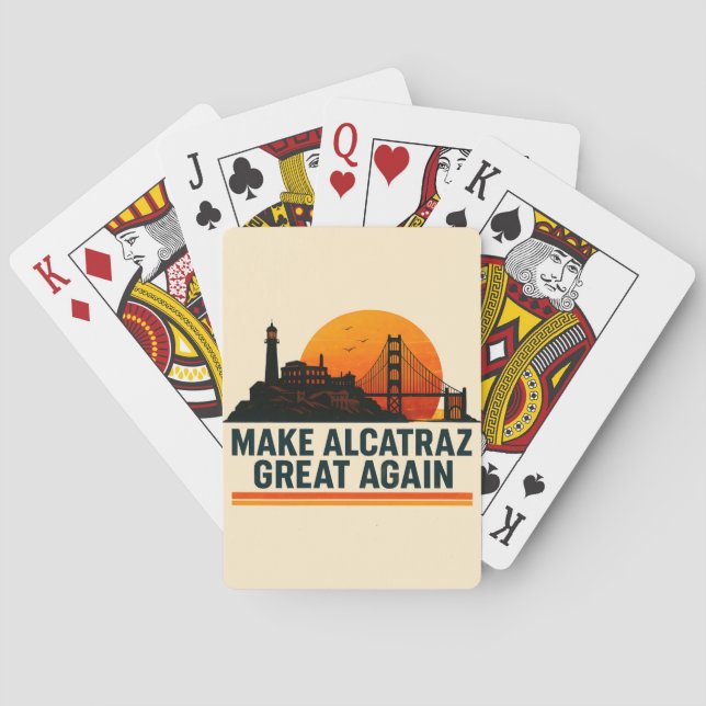 Make Alcatraz Great Again Funny Poker Cards (Back)