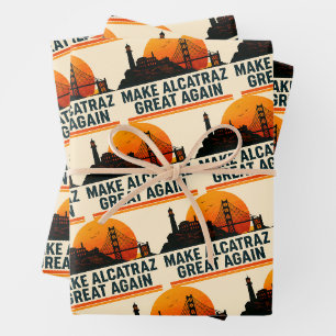 Make Alcatraz Great Again Funny Wrapping Paper Sheets
