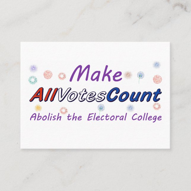 Make All Votes Count, business insert cards (Front)