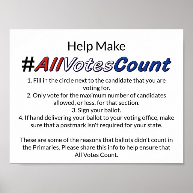 Make All Votes Count with Election Tips Posters (Front)