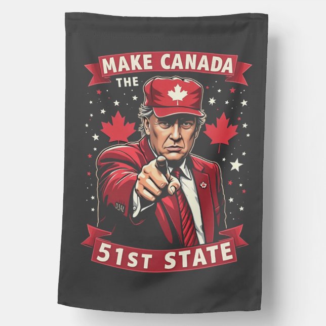 Make America 51st State Canadian American  House Flag (Front)