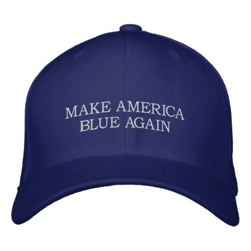 MAKE AMERICA BLUE AGAIN _ Anti_Donald Trump Hap Embroidered Baseball Hat
