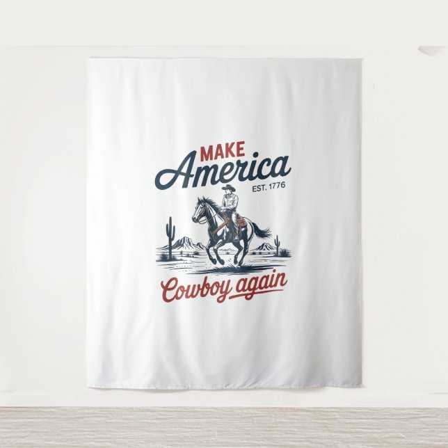 Make America Cowboy Again Horse Tapestry (Front)