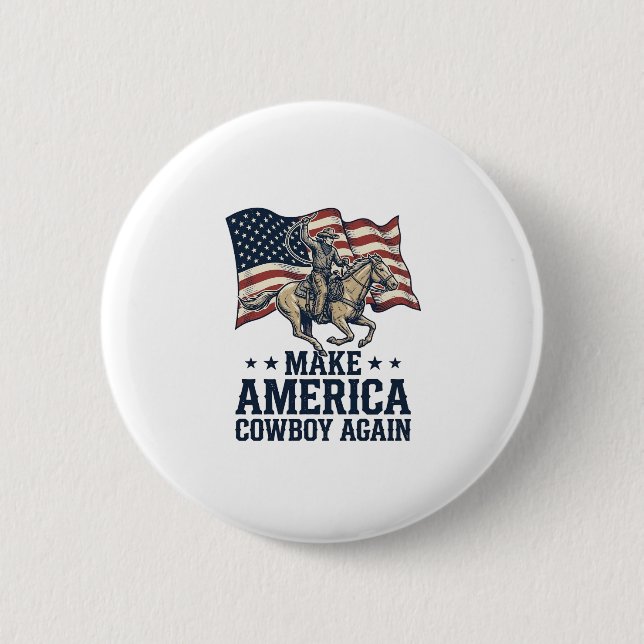 Make America Cowboy Again Patriotic Western Shirt_ Button (Front)