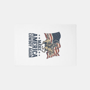Make America Cowboy Again Patriotic Western Shirt_ Rug