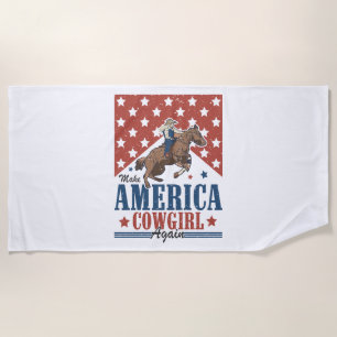 Make America Cowgirl Again Beach Towel