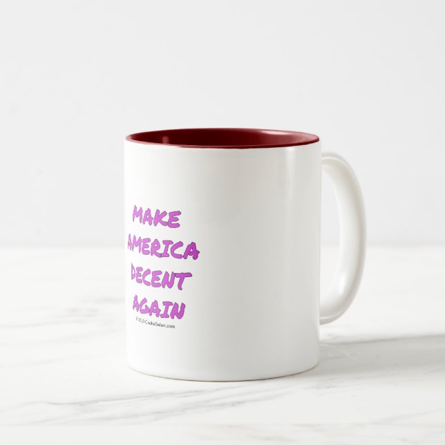Make America Decent Again Two-Tone Coffee Mug (Front Right)