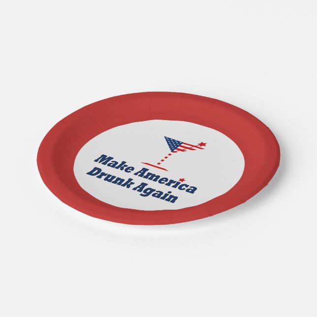 MAKE AMERICA DRUNK AGAIN PAPER PLATES (Angled)