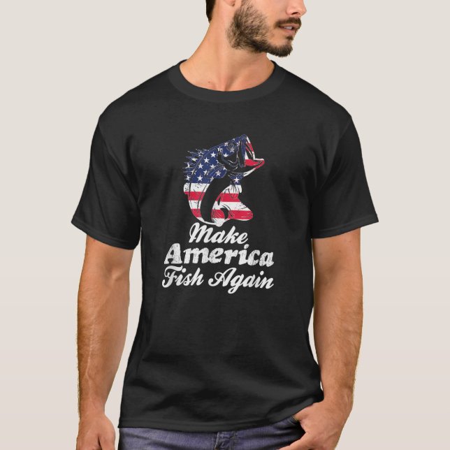 Make America Fish Again Veterans T Shirt (Front)
