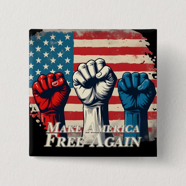 Make America Free Again Artwork Button (Front)