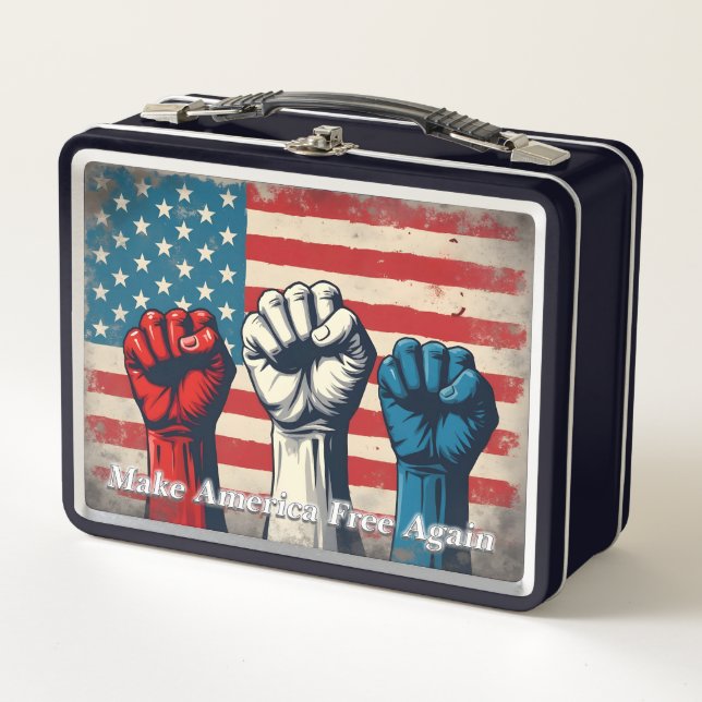 Make America Free Again Artwork Metal Lunch Box (Front)