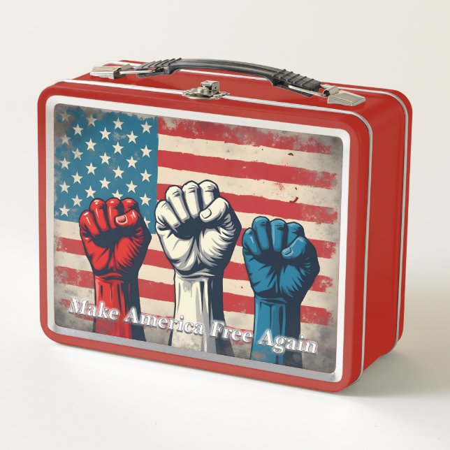Make America Free Again Artwork Metal Lunch Box (Front)