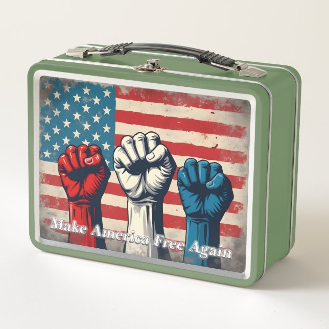 Make America Free Again Artwork Metal Lunch Box (Front)